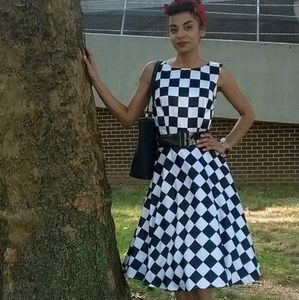 CHECKERED Pinup DRESS XS